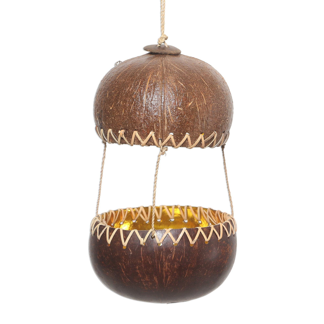 Handcrafted Coconut Shell Bird Feeder - Kintamani House