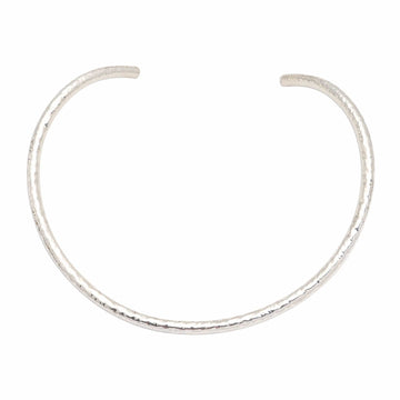 Hammered Sterling Silver Collar Necklace - Undulating Waves