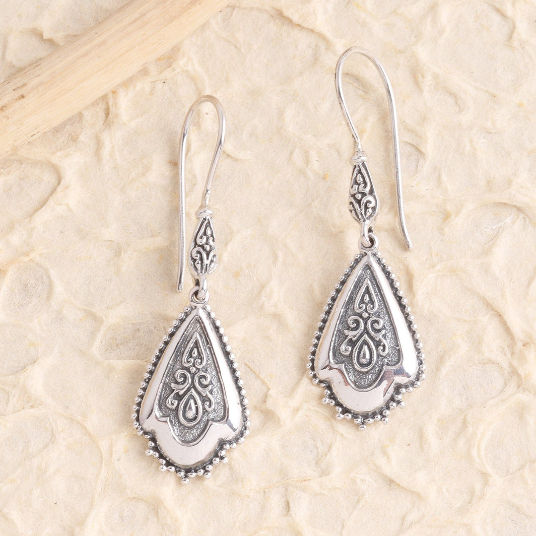 Sterling Silver Shield Dangle Earrings - Aura of the Islands