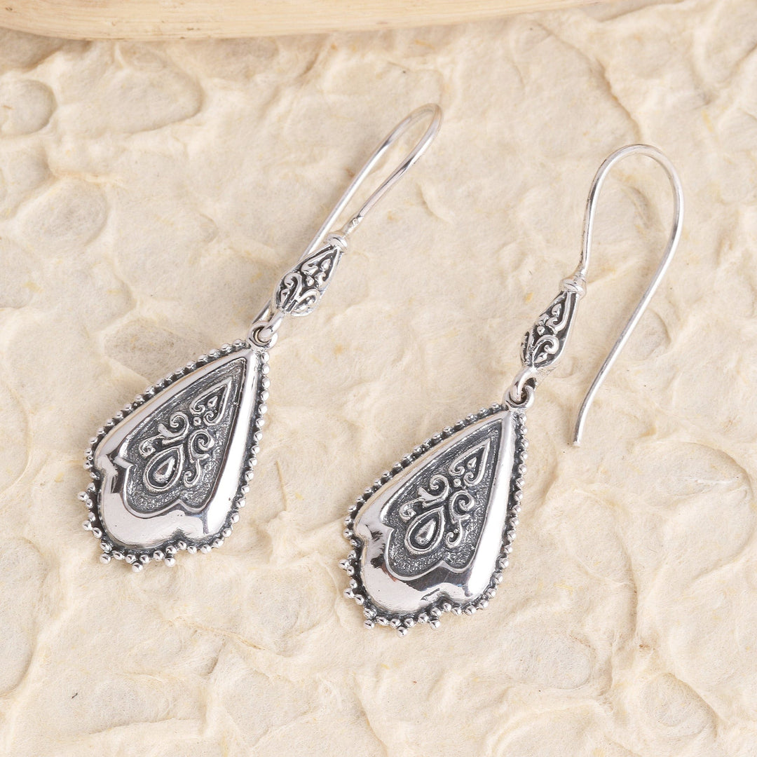 Sterling Silver Shield Dangle Earrings - Aura of the Islands