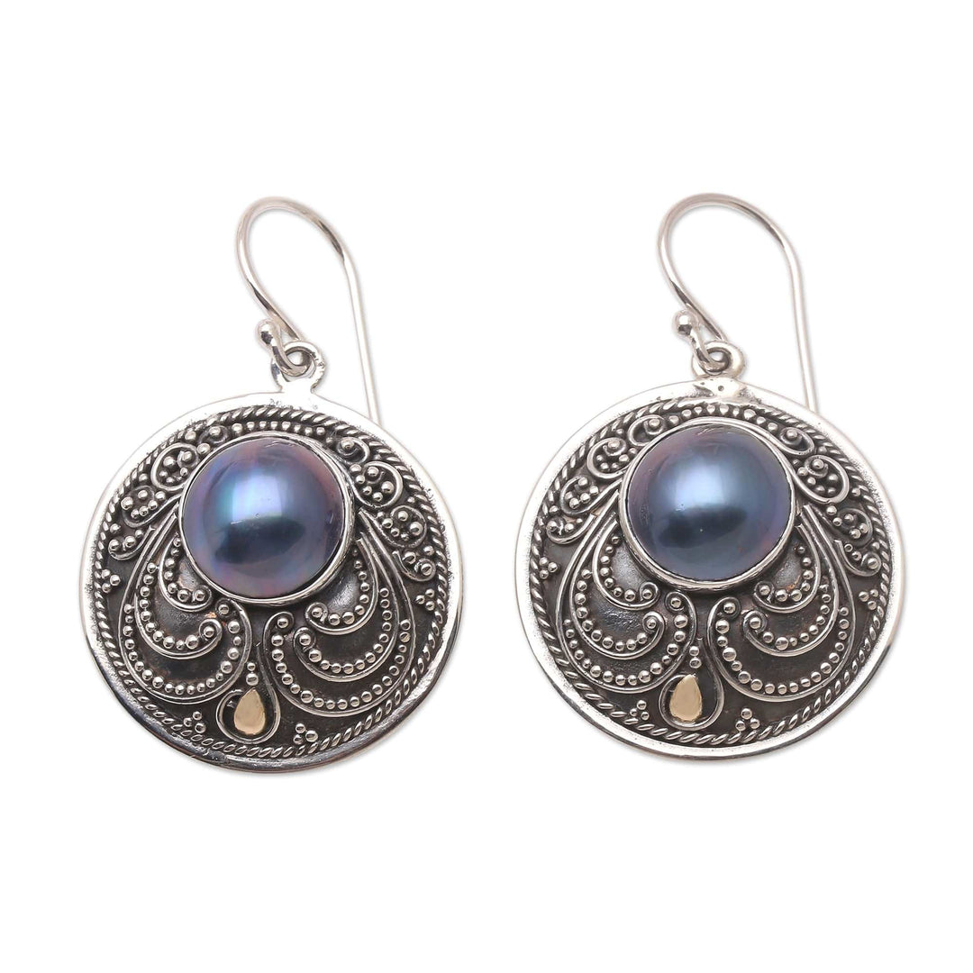 Gold-Accented Cultured Pearl Dangle Earrings - Night Guard