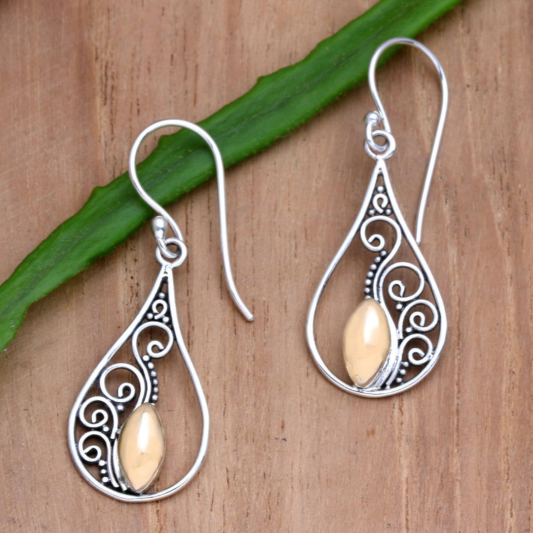 Gold-Accented Dangle Earrings - Golden Vision