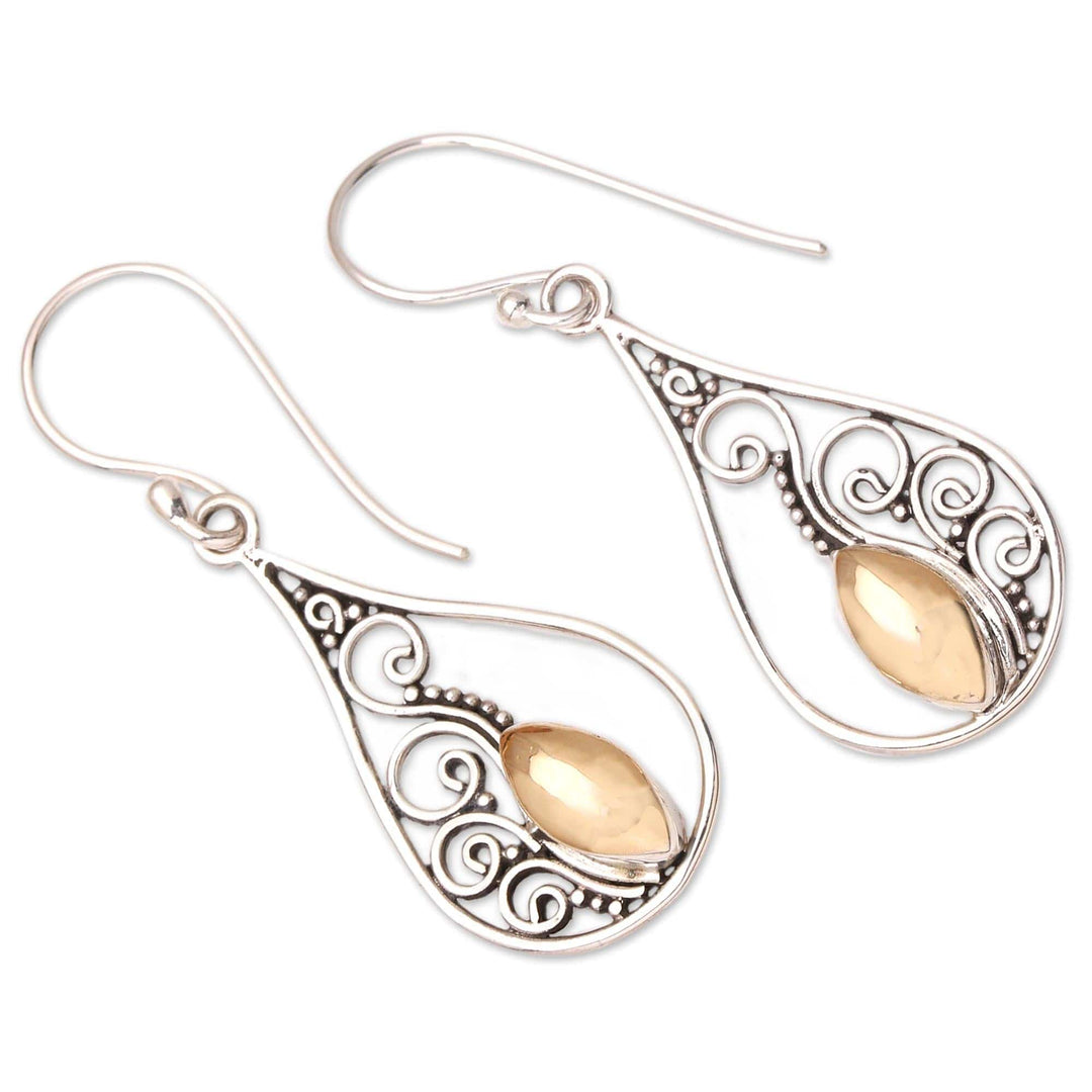 Gold-Accented Dangle Earrings - Golden Vision