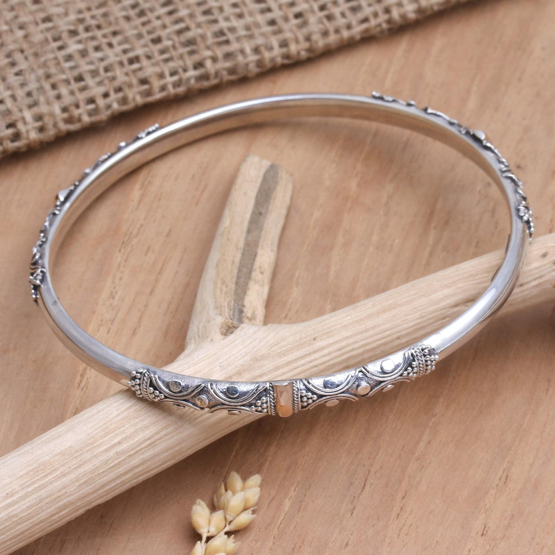 Gold-Accented Bangle Bracelet - Glimmer in Your Eye