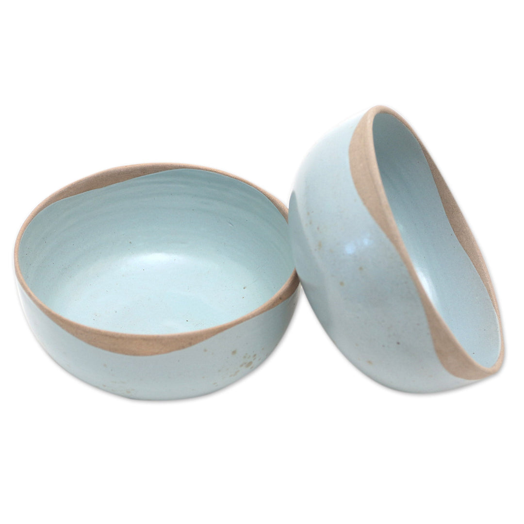 Rustic Ceramic Bowls (Pair) - Blue Bounty