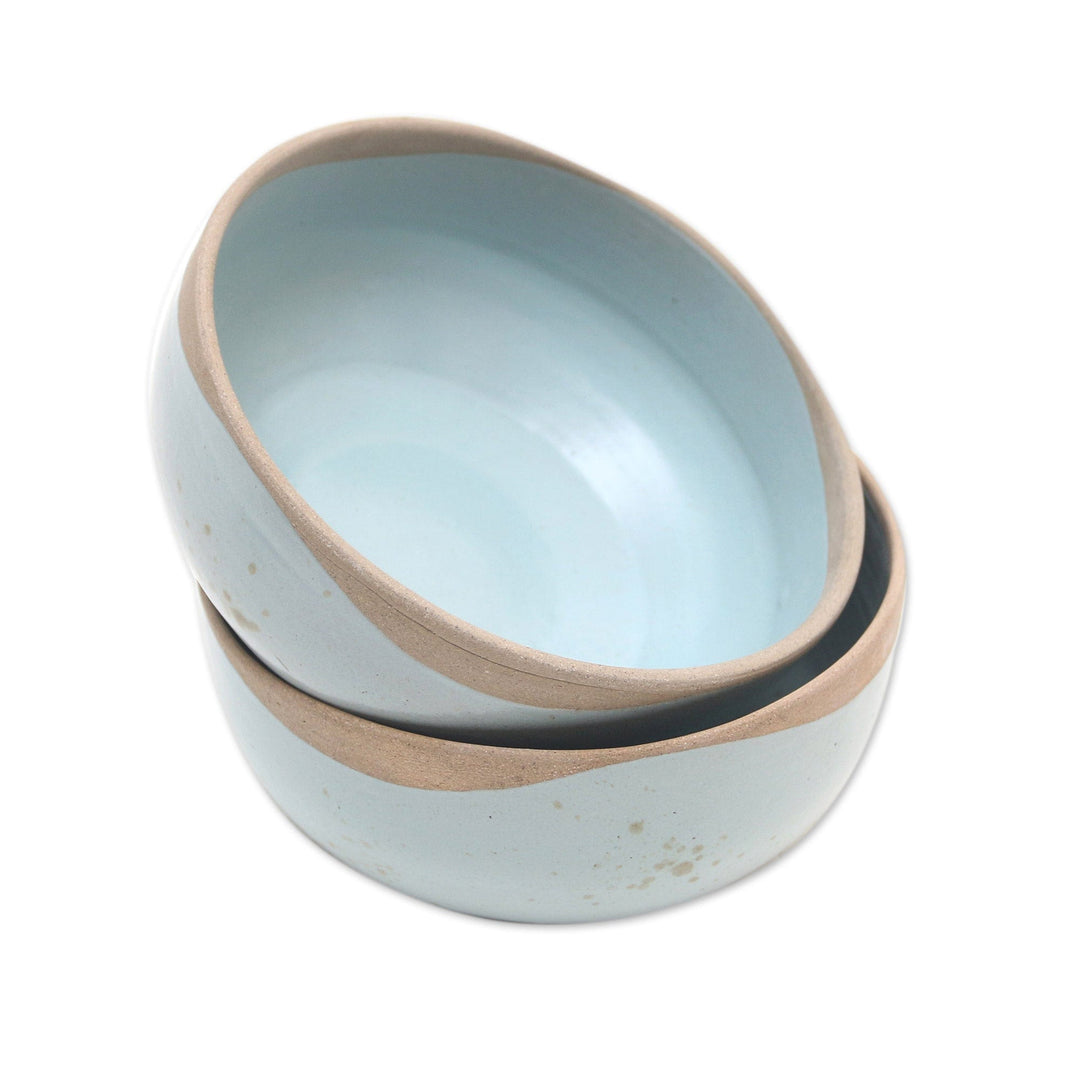 Rustic Ceramic Bowls (Pair) - Blue Bounty