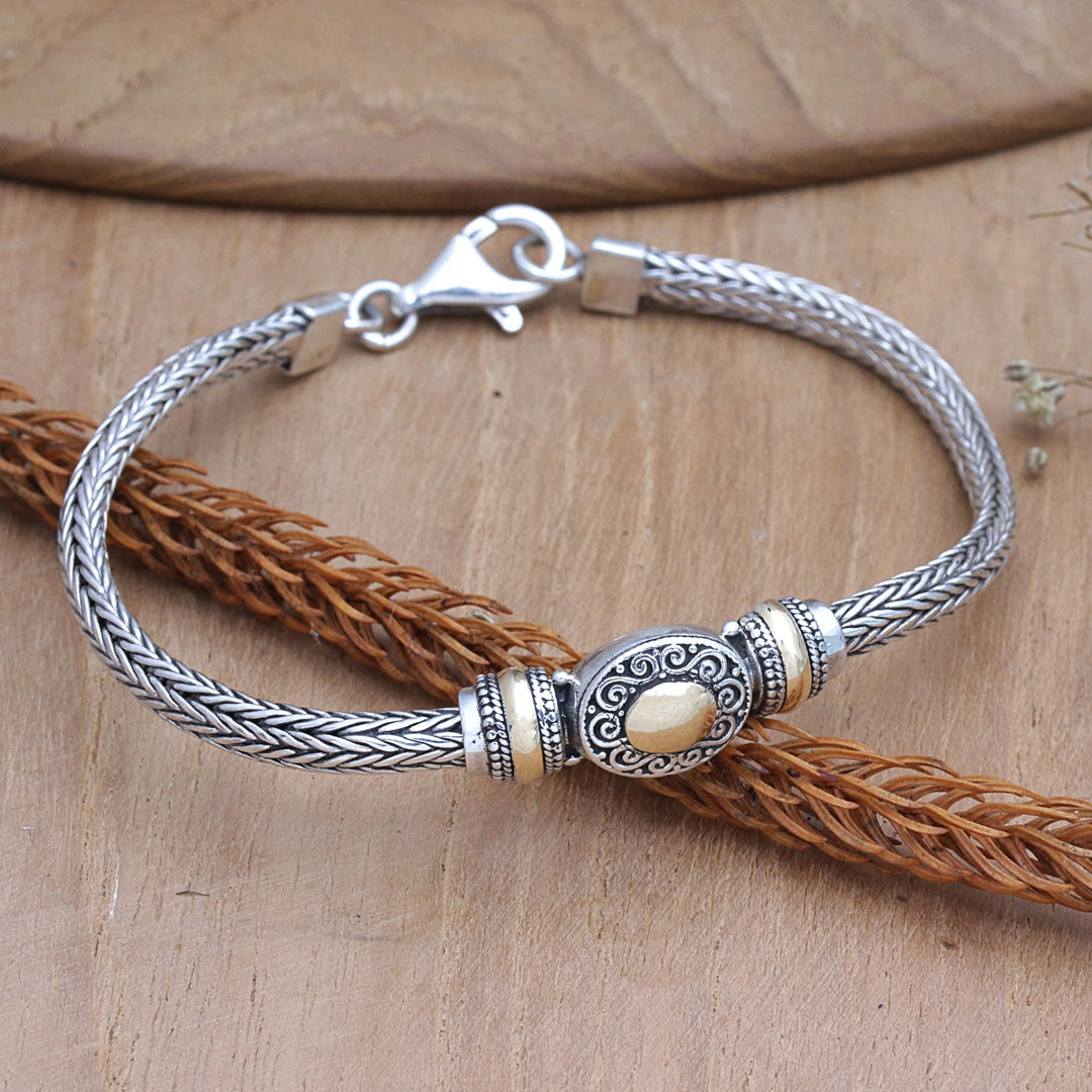 18k Gold-Accented Sterling Silver Pendant Bracelet - The Prime of Life