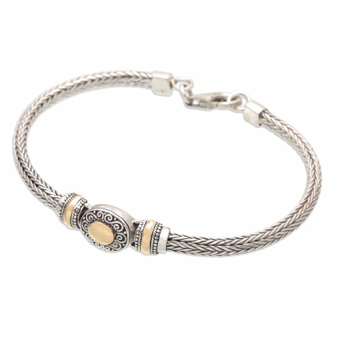18k Gold-Accented Sterling Silver Pendant Bracelet - The Prime of Life