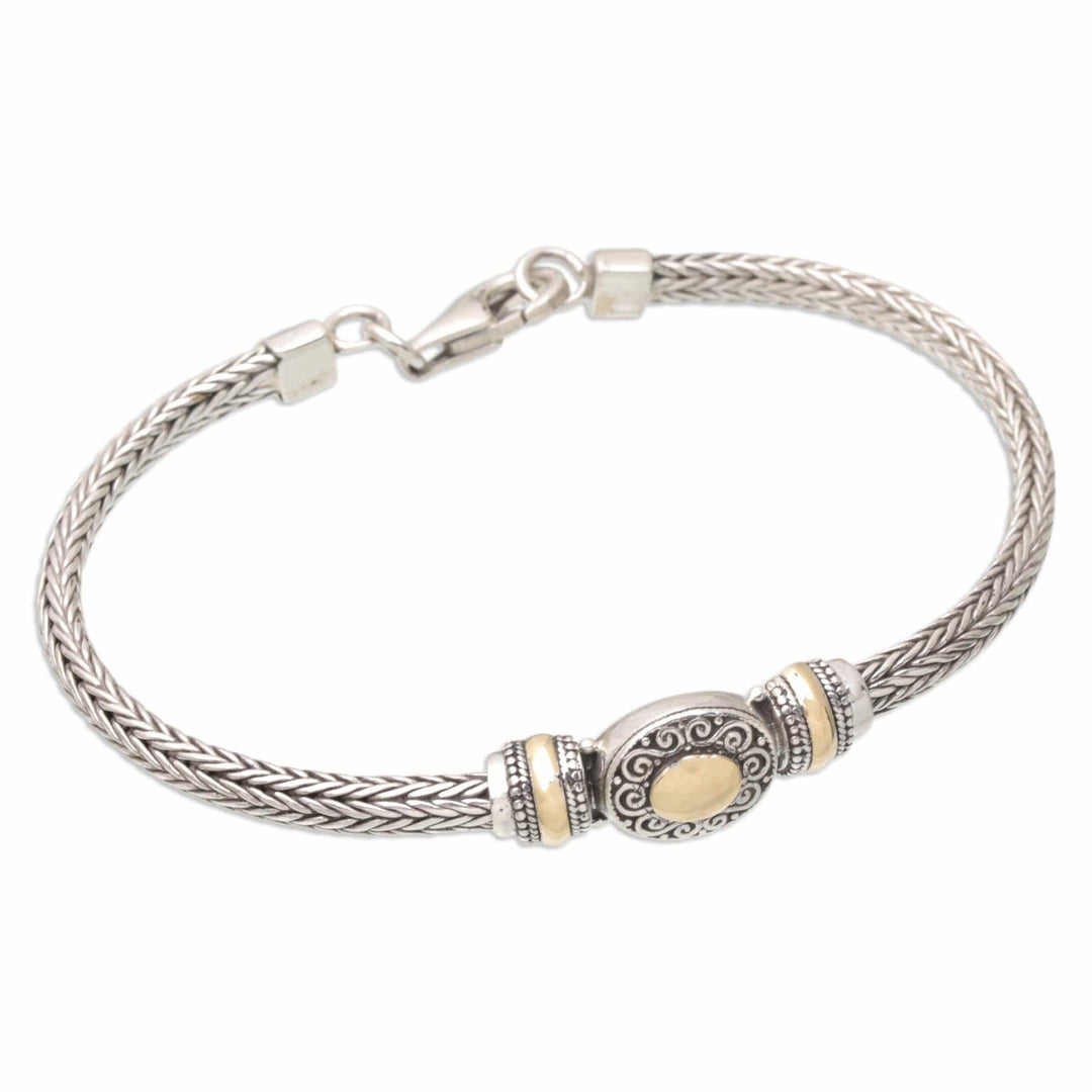 18k Gold-Accented Sterling Silver Pendant Bracelet - The Prime of Life