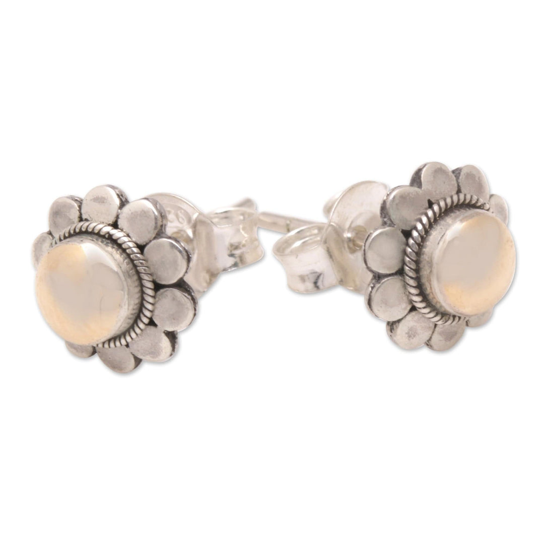 18k Gold-Accented Sterling Silver Floral Stud Earrings - Divine Flora