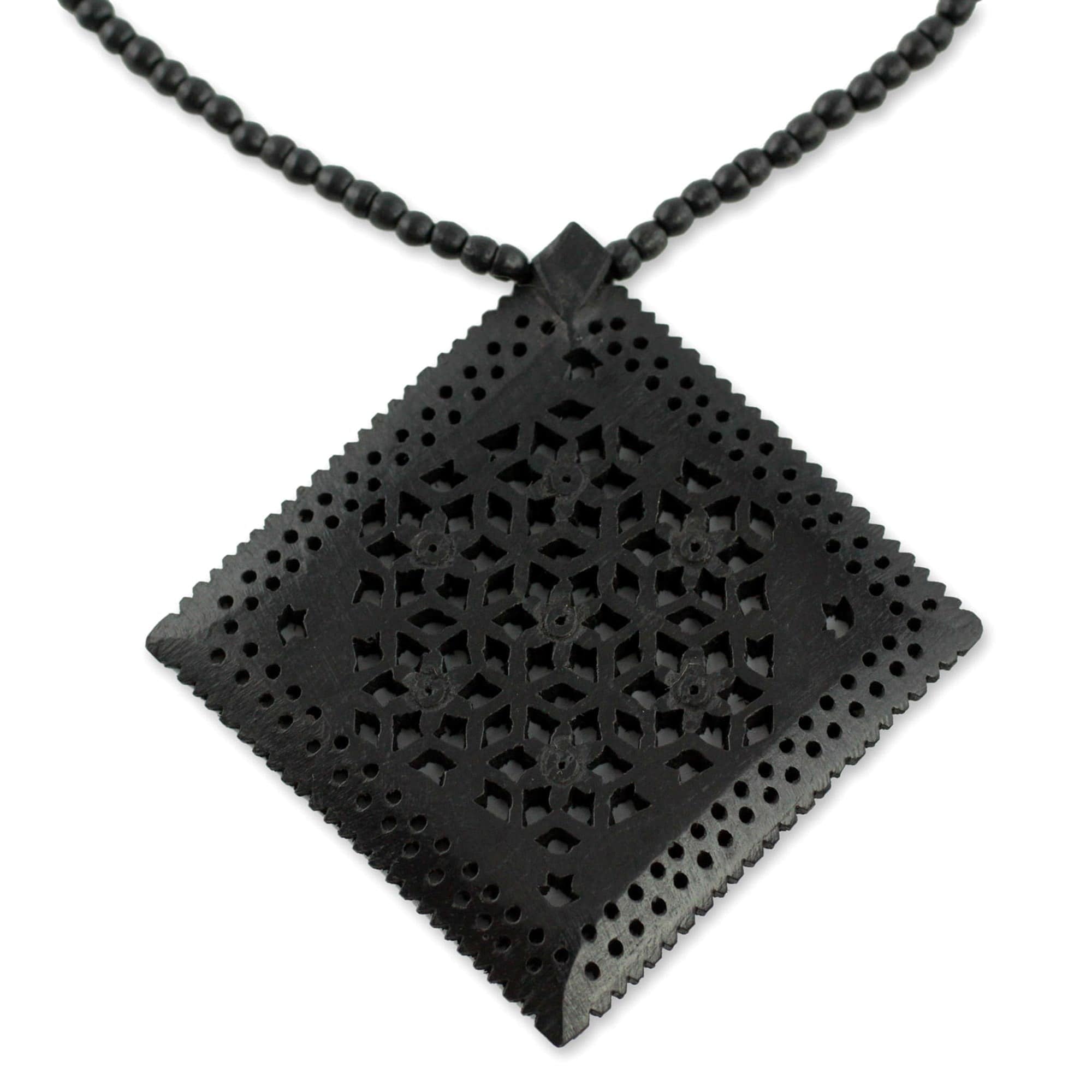 Hand Carved cheapest Natural Ebony Necklace