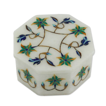 Fair Trade Marble Inlay Jewelry Box - Green Lily Garland