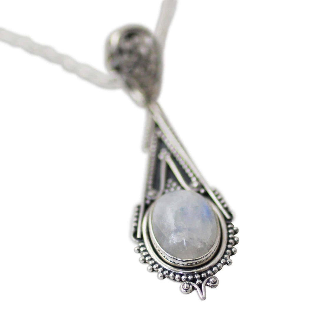 Handcrafted Moonstone Sterling Silver Necklace - Moonlight Radiance