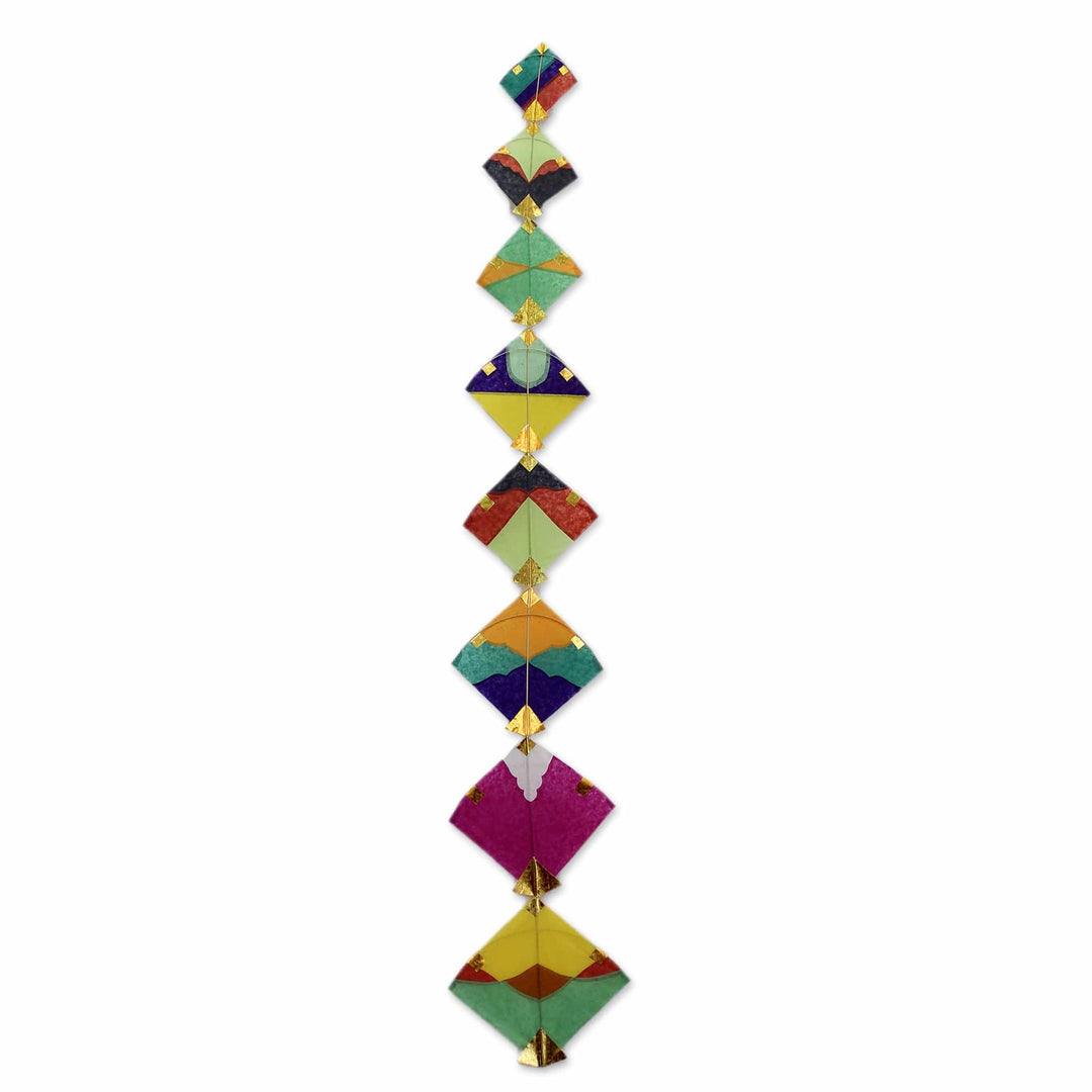 Paper and Bamboo Kite Ornament for Wall from India (6 inch) - Kite Festival