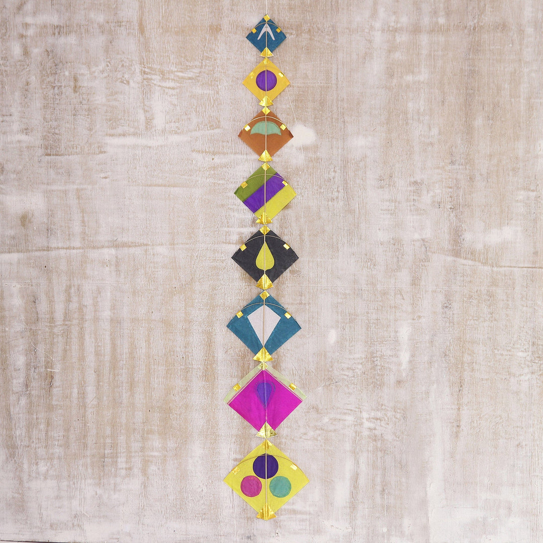Paper and Bamboo Kite Ornament for Wall from India (6 inch) - Kite Festival