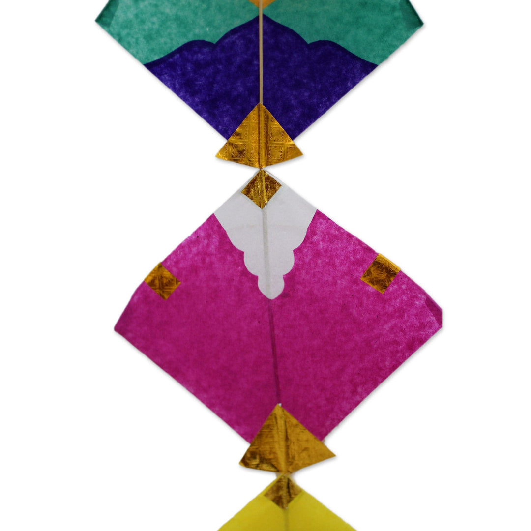 Paper and Bamboo Kite Ornament for Wall from India (6 inch) - Kite Festival