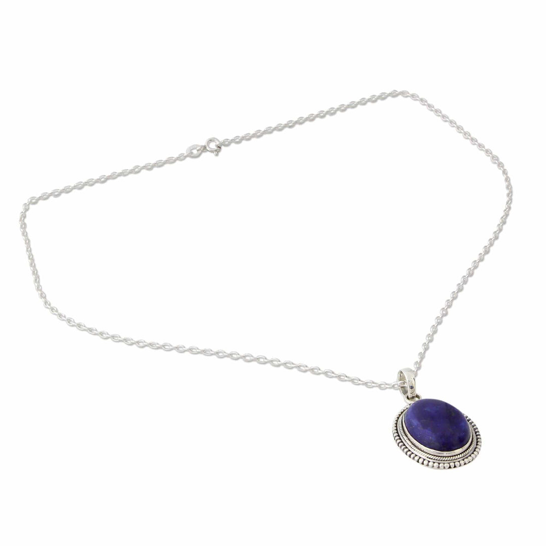 Lapis Lazuli Pendant on Artisan Crafted 925 Silver Necklace - True Clarity