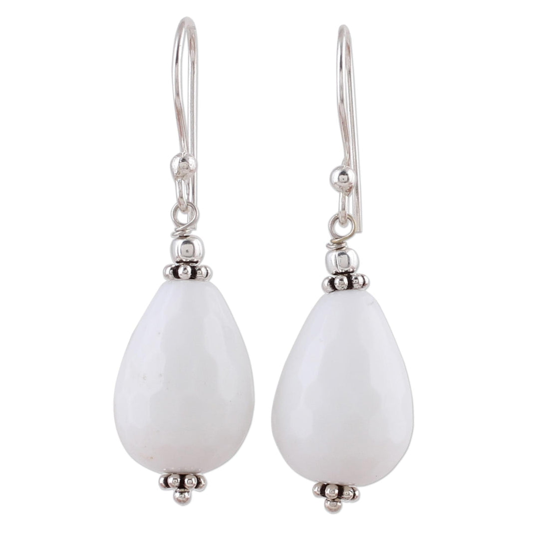 Sterling Silver and White Agate Dangle Earrings - Pure Wonder