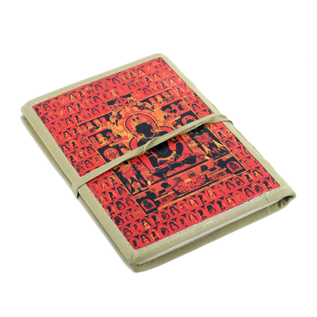Buddha Themed Handmade Paper and Cotton Journal - Peaceful Existence
