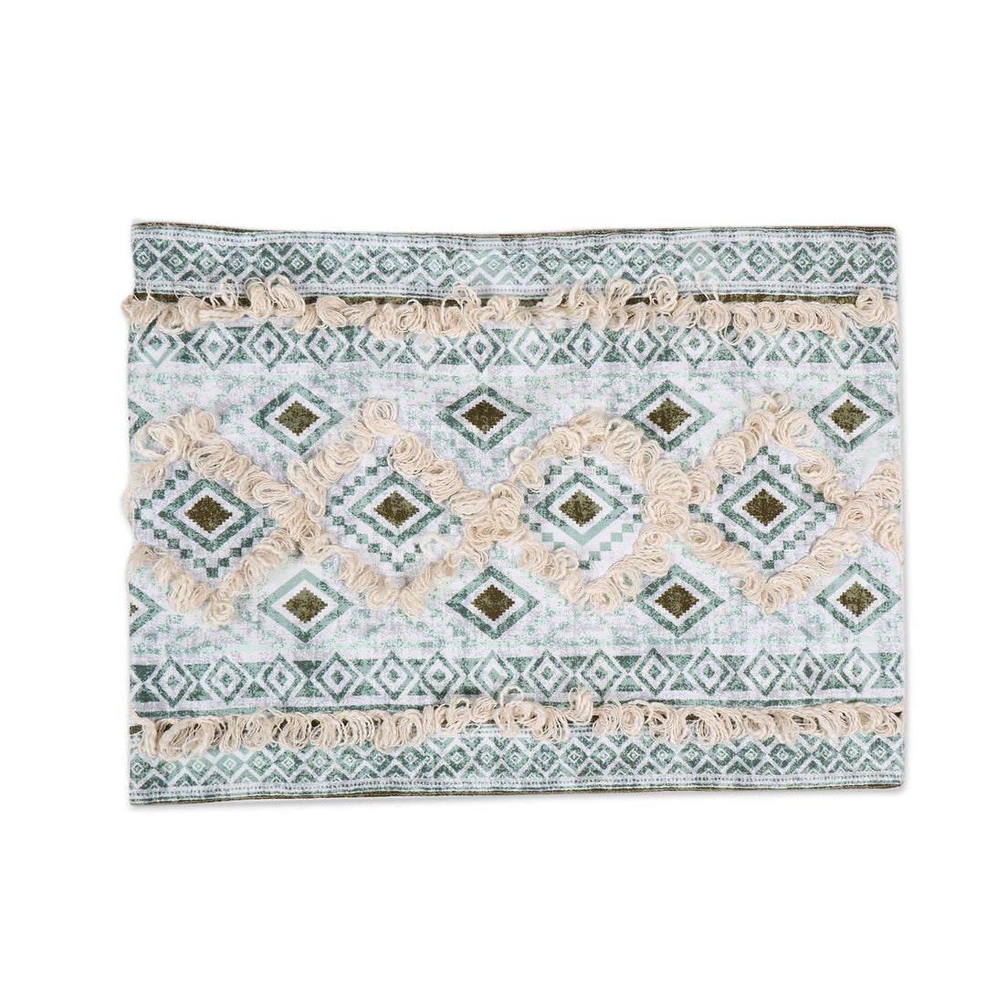 Fringed Cotton Table Linen Set (Set for 4) - Sea Diamonds