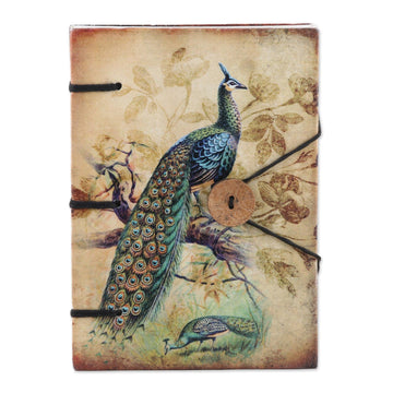 Handmade Paper Journal with Screen-Printed Cover - Feather Light