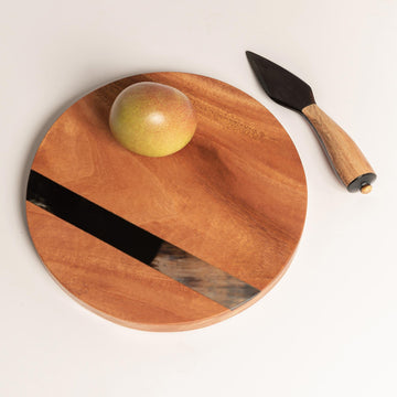 Mahogany Cheese Board with Knife - Jeremie