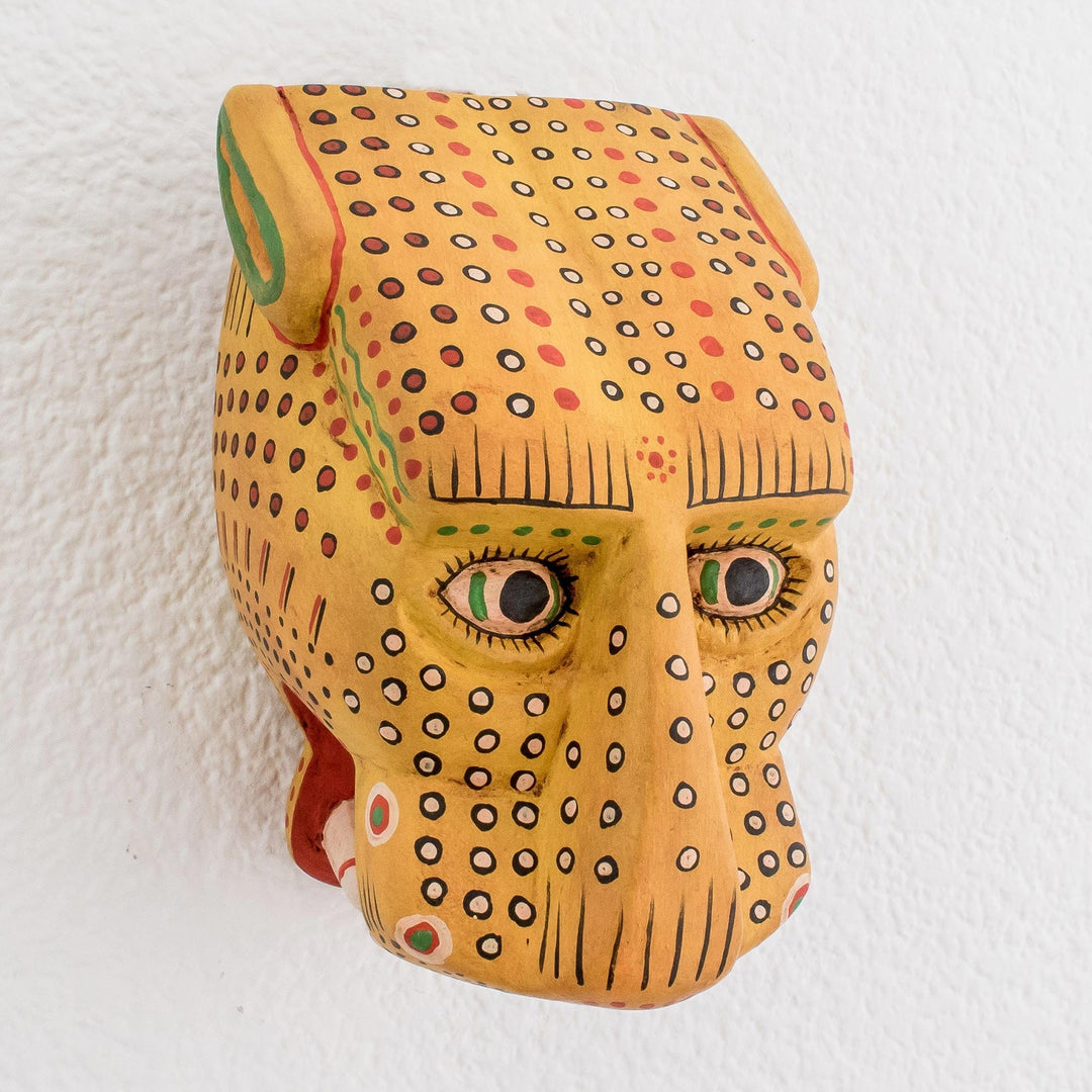 Unique Wood Wall Art Mask - Maya Jaguar