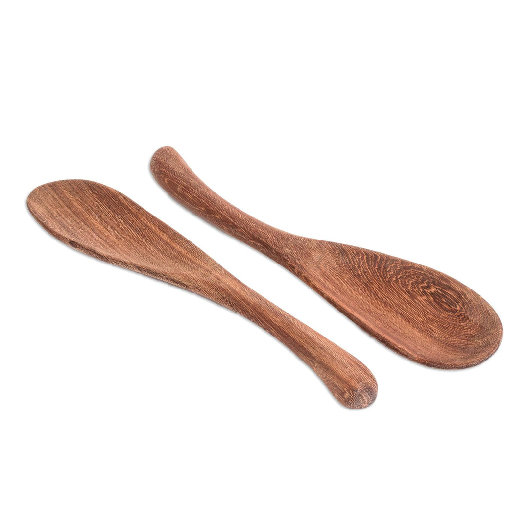 Wood Cooking Utensil Mixing Spatulas (Pair) - Peten Surprise