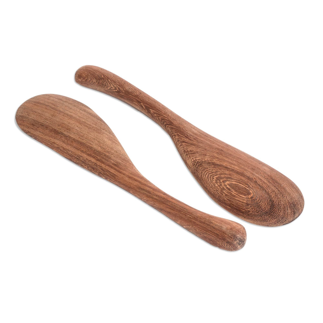 Wood Cooking Utensil Mixing Spatulas (Pair) - Peten Surprise