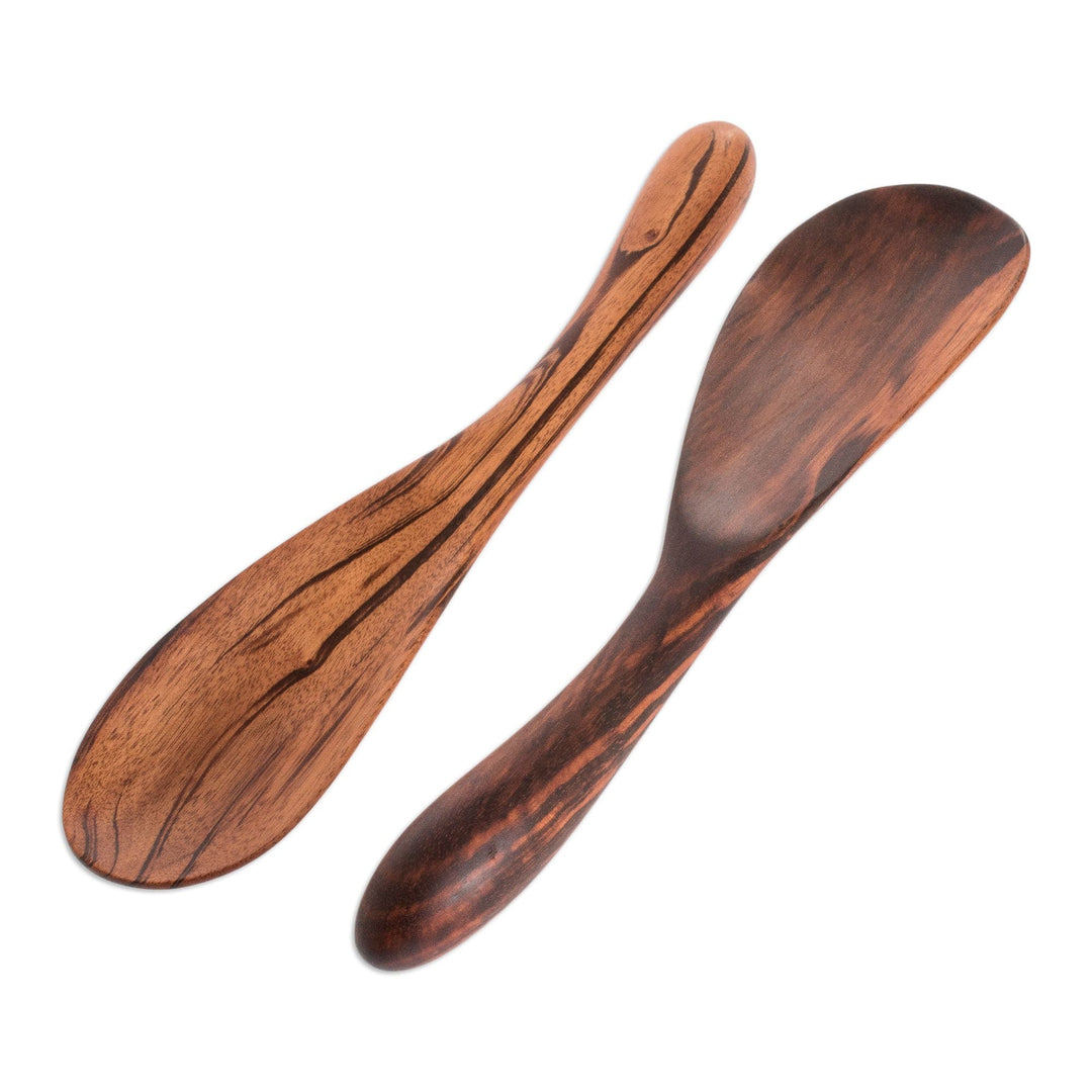 Unique Wood Serving Utensils (Pair) - Maya Cuisine