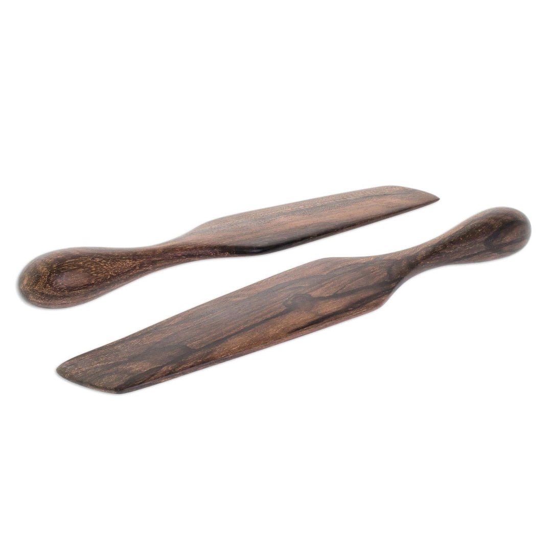 Collectible Wood Serving Utensil Kitchen Accessory (Pair) - Guatemalan Fry Up