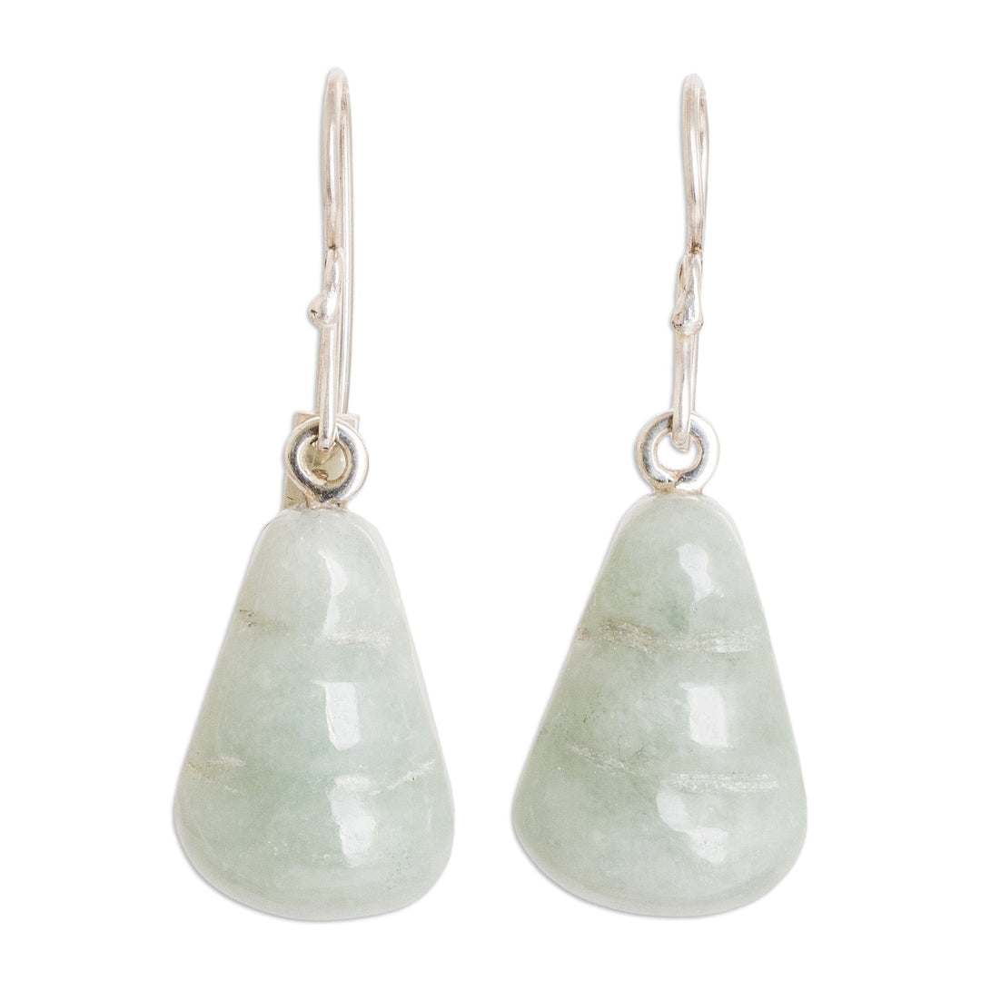 Hand Crafted Jade Dangle Earrings - Whirlwind