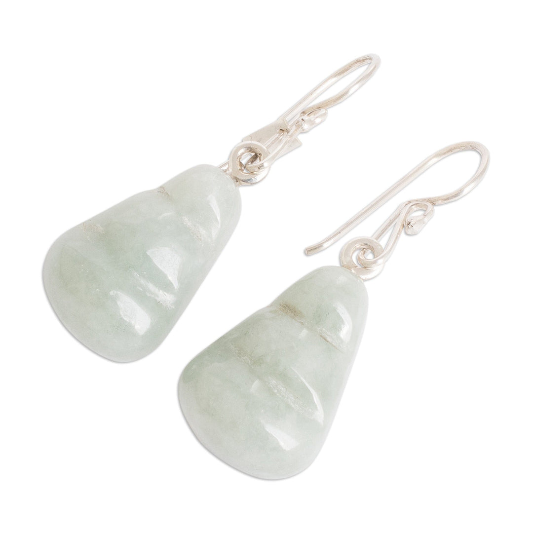 Hand Crafted Jade Dangle Earrings - Whirlwind