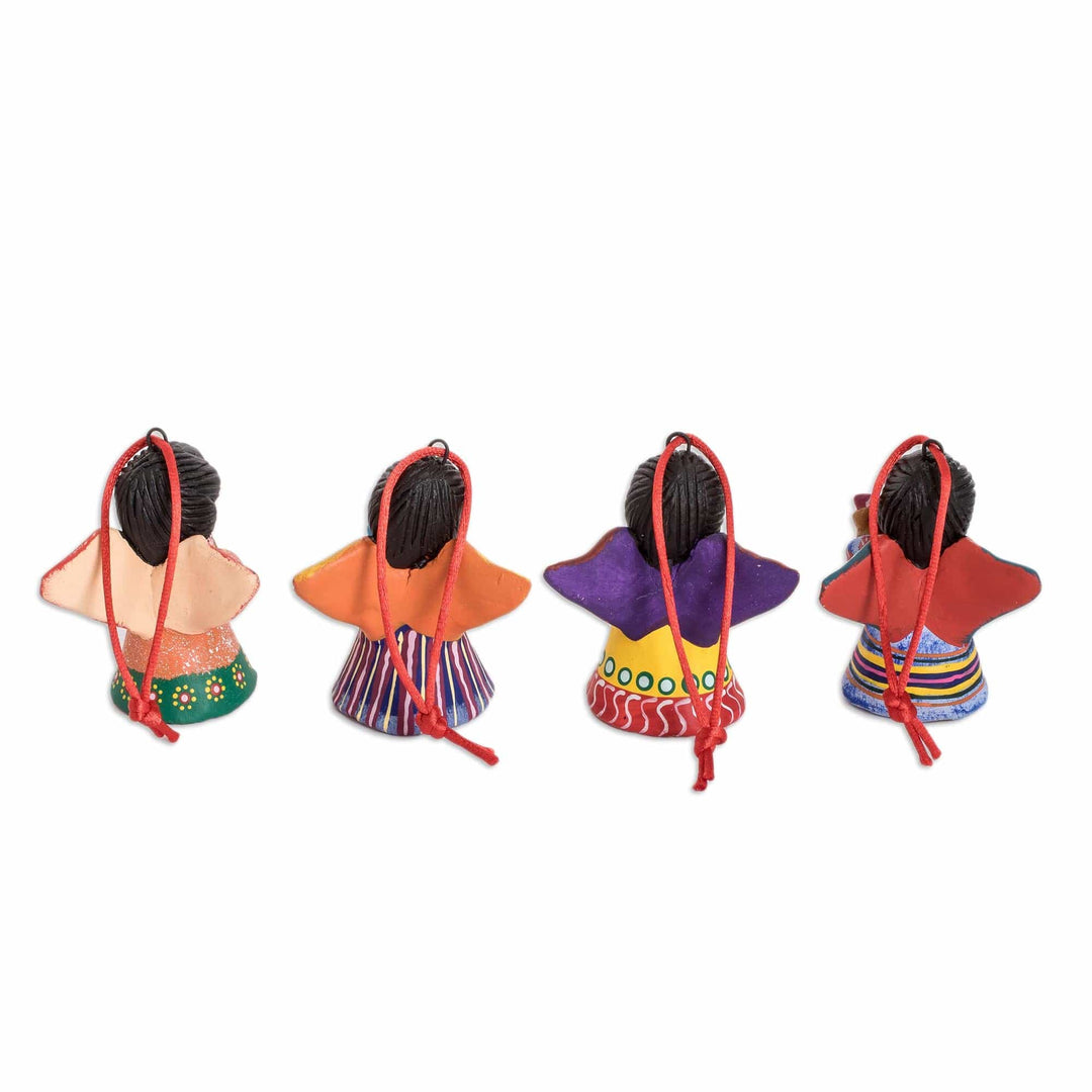 Ceramic Ornaments - Set of 4 - Angels of the Flowers