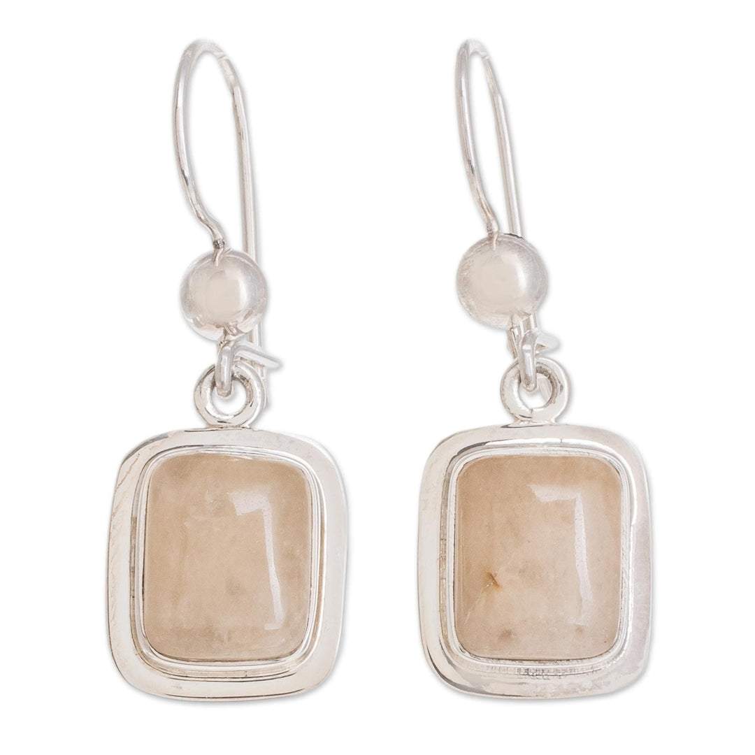 Artisan Crafted Orange Quartz and Silver Earrings - Maya Sunbeam