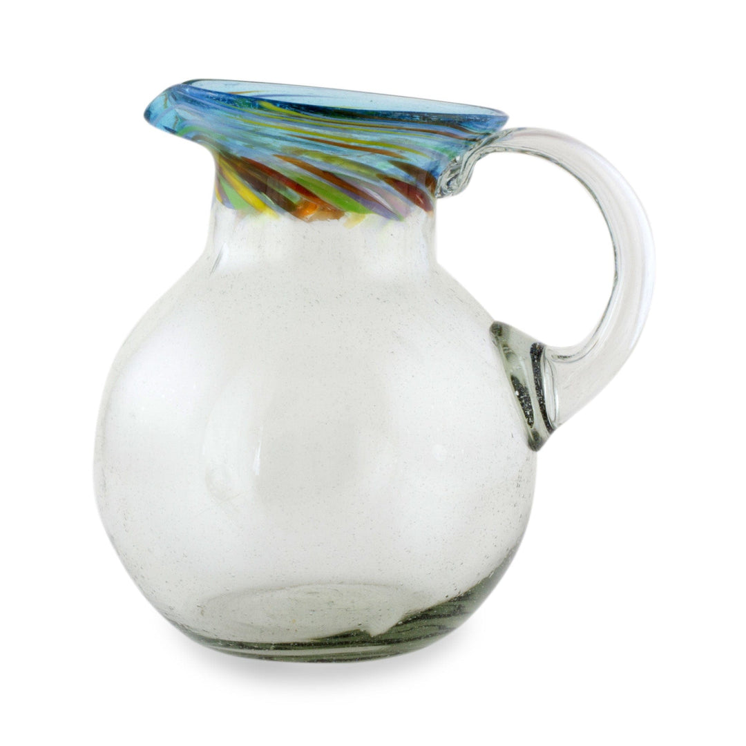 Fair Trade Hand Blown Glass Pitcher 94 oz. - Aurora