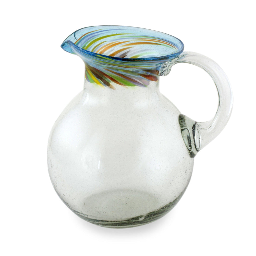 Fair Trade Hand Blown Glass Pitcher 94 oz. - Aurora