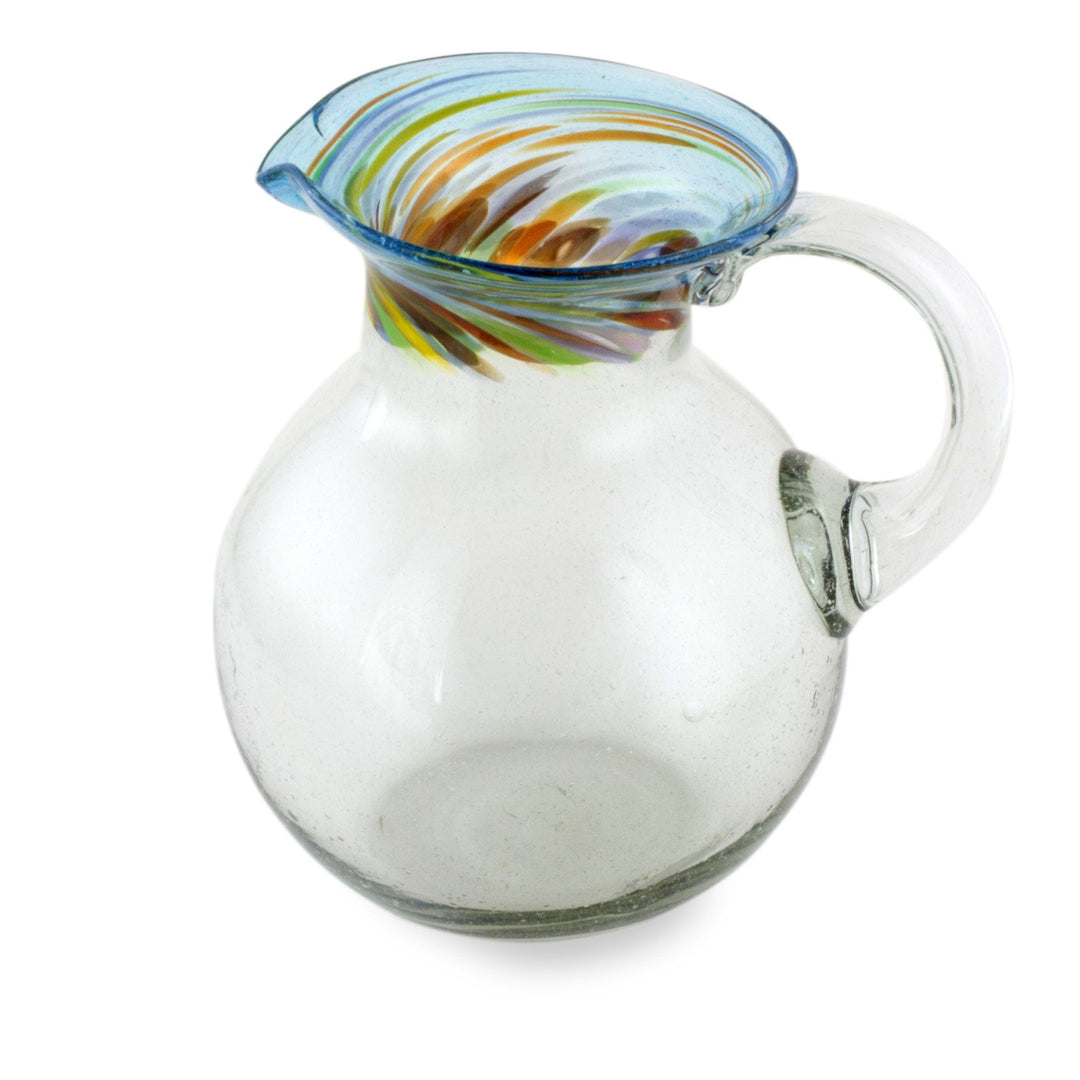 Fair Trade Hand Blown Glass Pitcher 94 oz. - Aurora