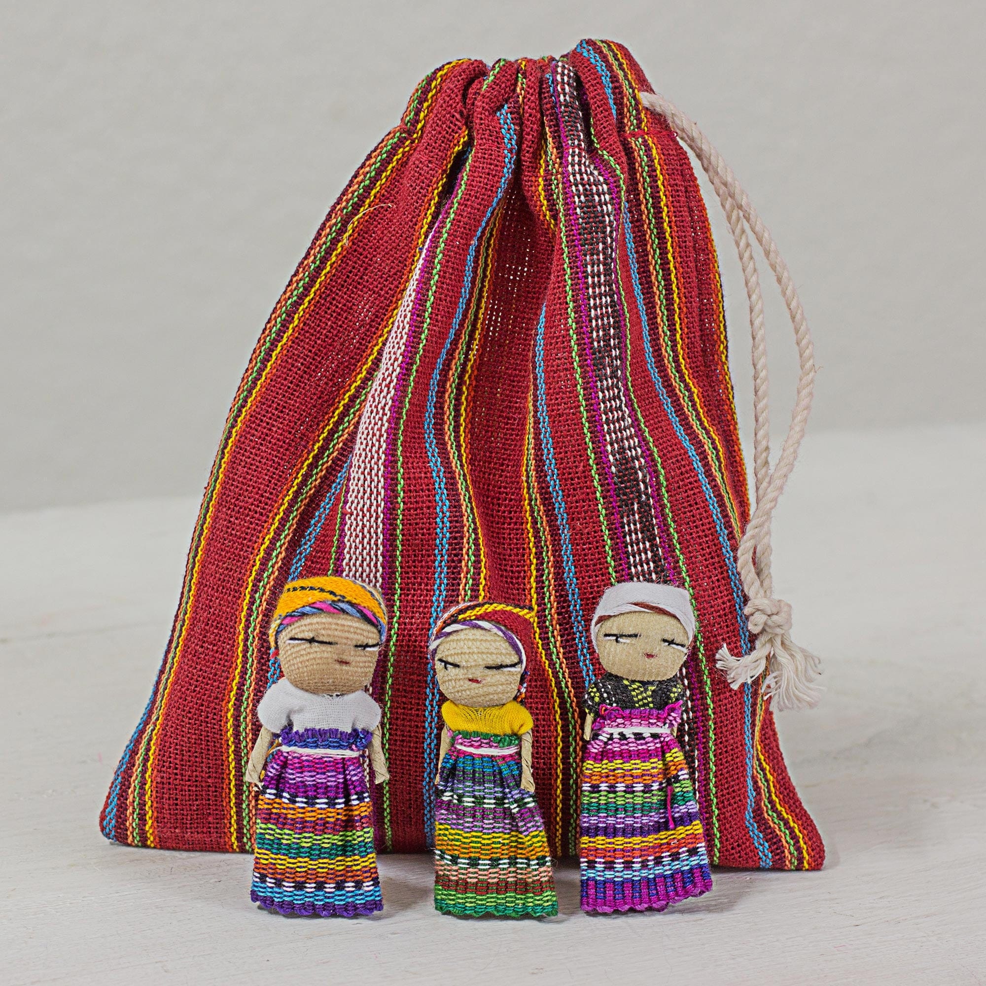 Maya Traditions Five Large Guatemalan Worry Dolls in A Box