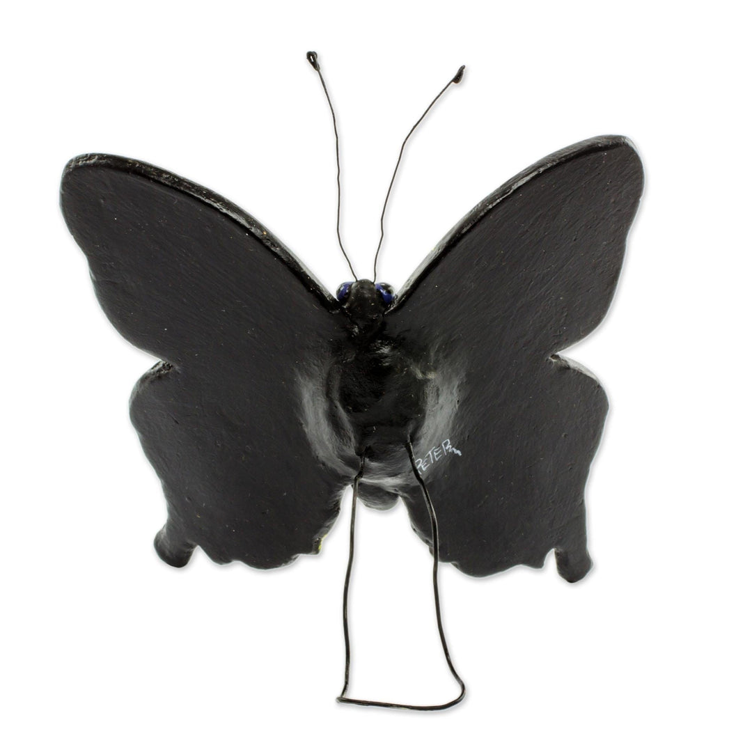 Handcrafted Ceramic Yellow Swallowtail Butterfly Sculpture - Yellow Swallowtail Butterfly