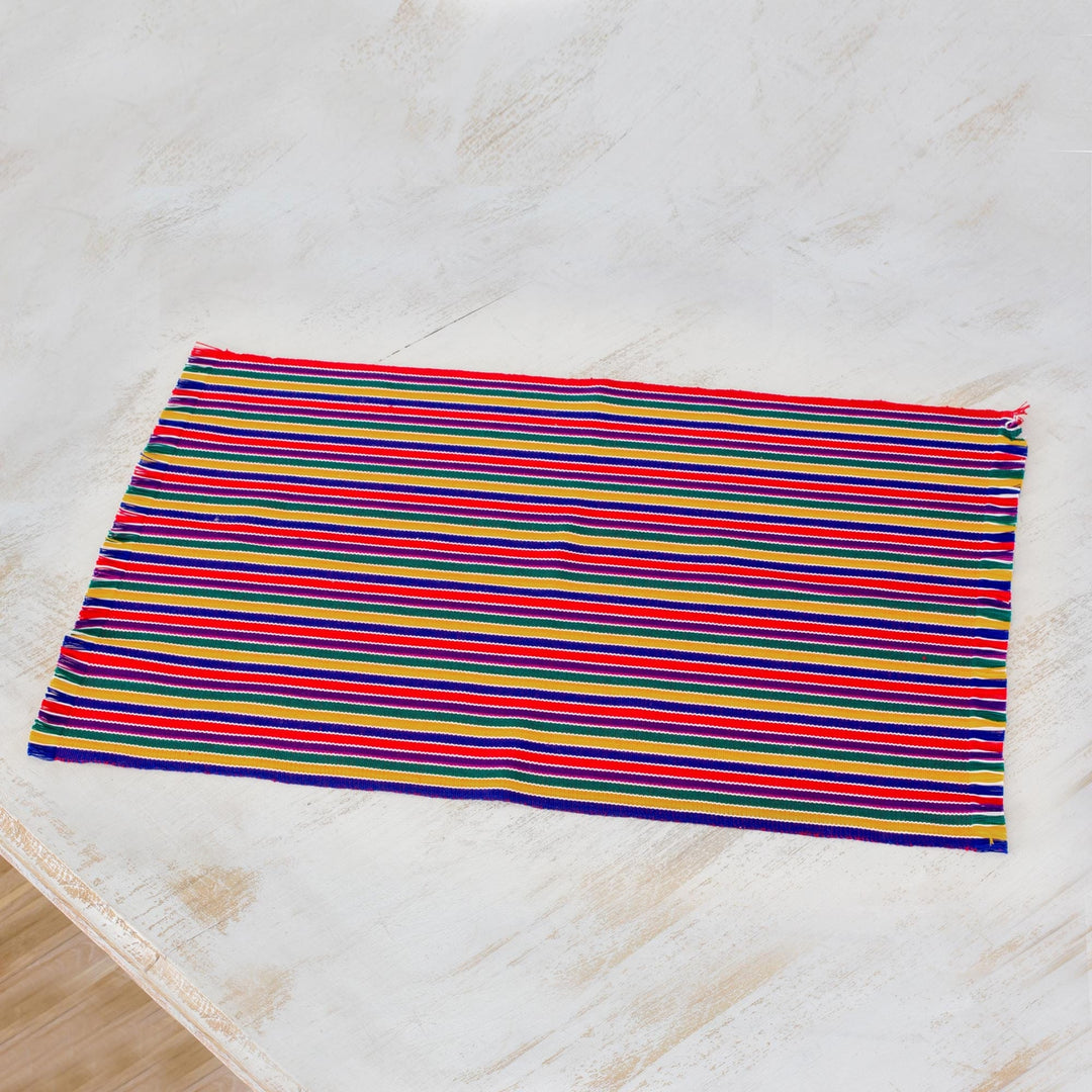 Six Striped Cotton Placemats - Trails of Happiness