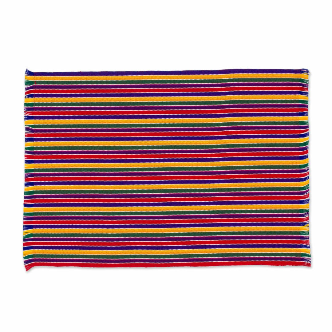 Six Striped Cotton Placemats - Trails of Happiness