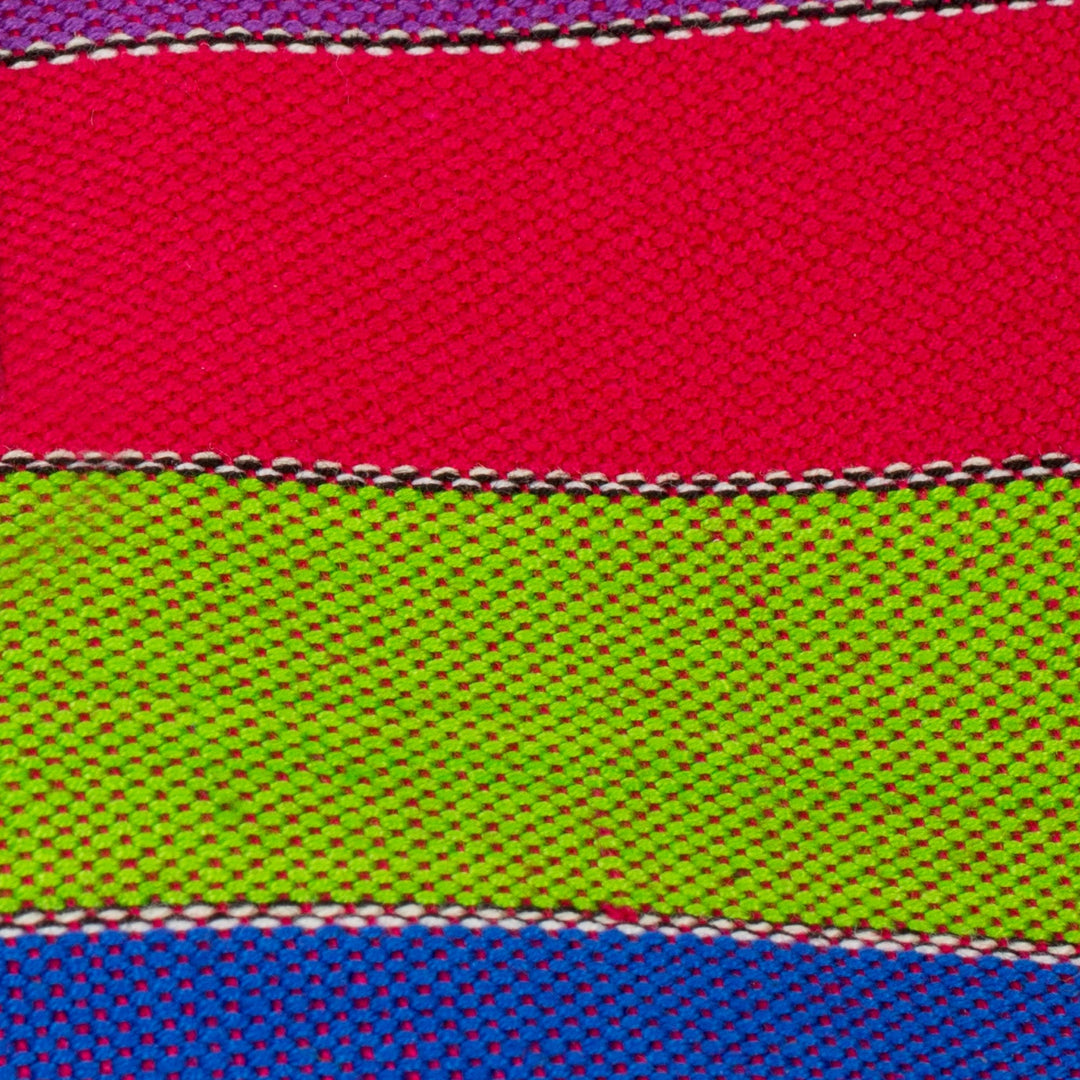 Six Multicolored Striped Cotton Placemats - Harvest Trails