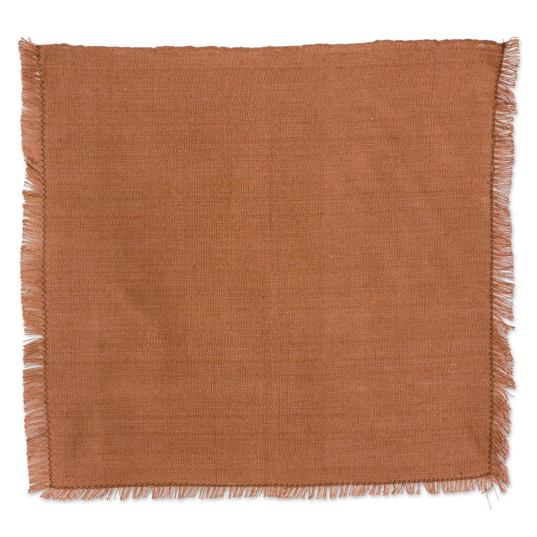 Six Cotton Placemats and Napkins in Celadon and Russet - Celadon Trails