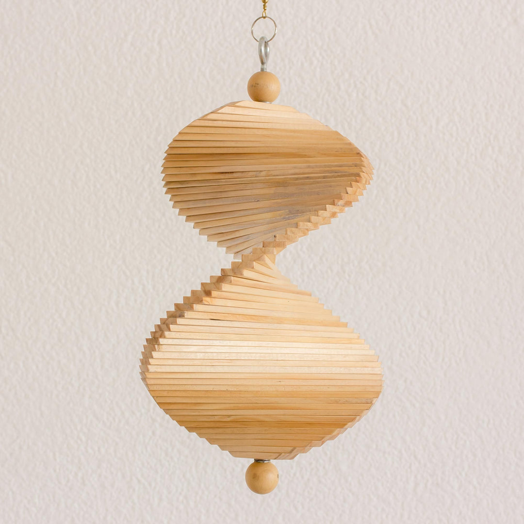 Hand Carved Pinewood Mobile with Adjustable Shapes - Tranquil Winds