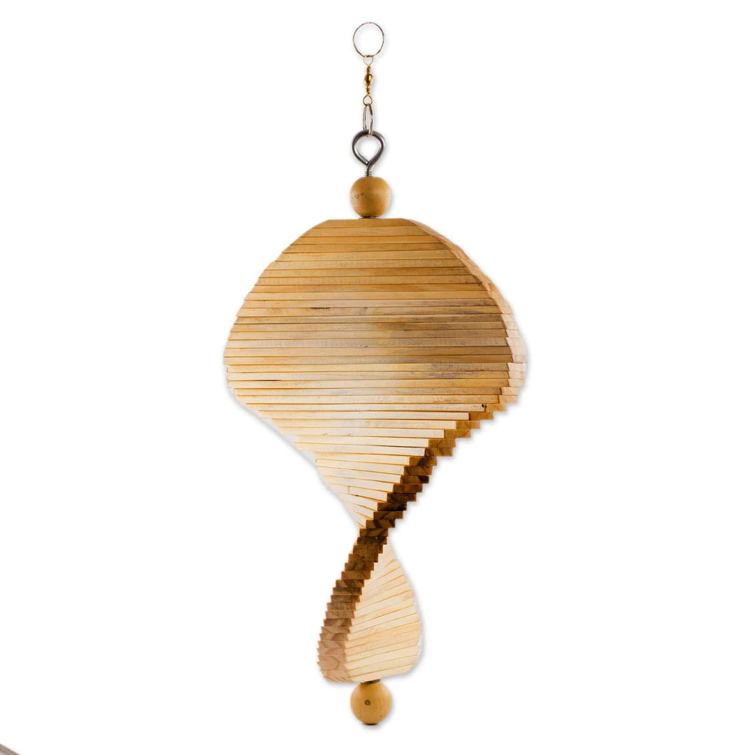 Hand Carved Pinewood Mobile with Adjustable Shapes - Tranquil Winds
