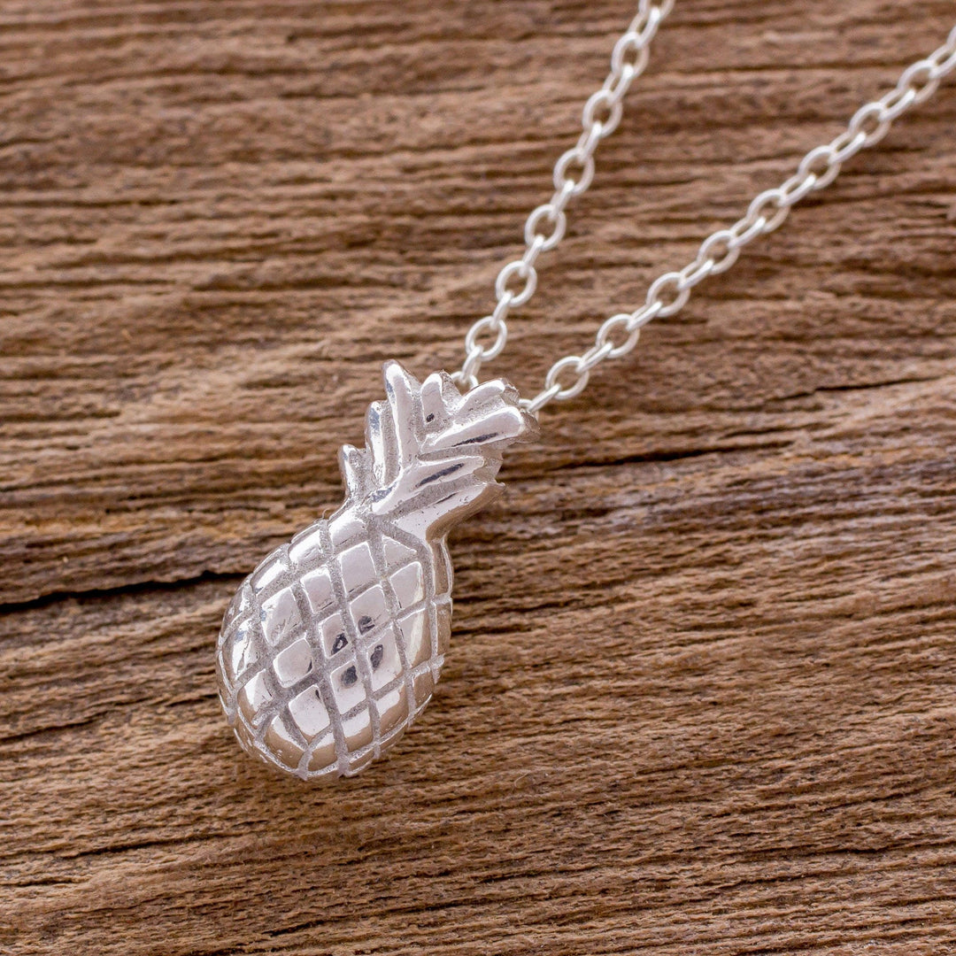 Handcrafted Sterling Silver Pineapple Pendant Necklace - Sweet Pineapple