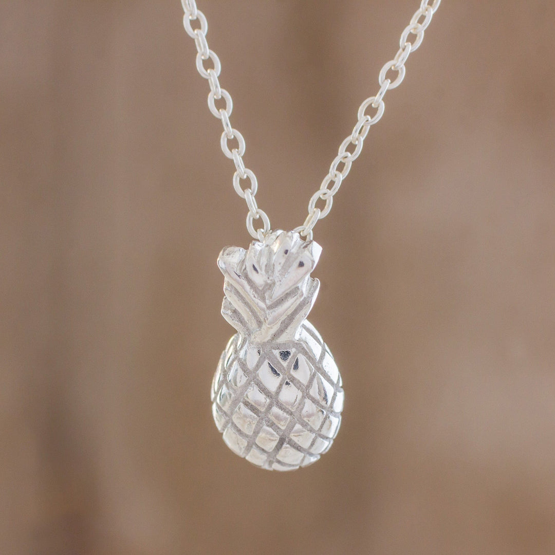 Handcrafted Sterling Silver Pineapple Pendant Necklace - Sweet Pineapple