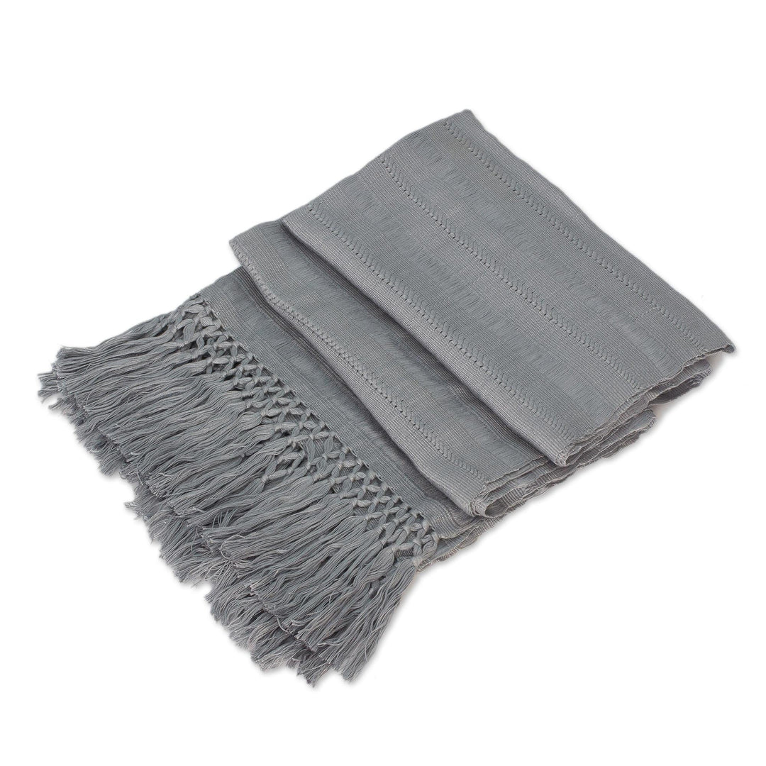 Hand Woven Grey Rayon Wrap Scarf - Sweet Charm