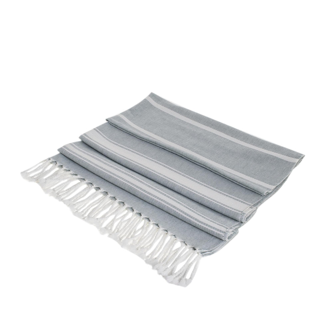 Striped Cotton Beach Towel in Celadon - Fresh Relaxation in Celadon